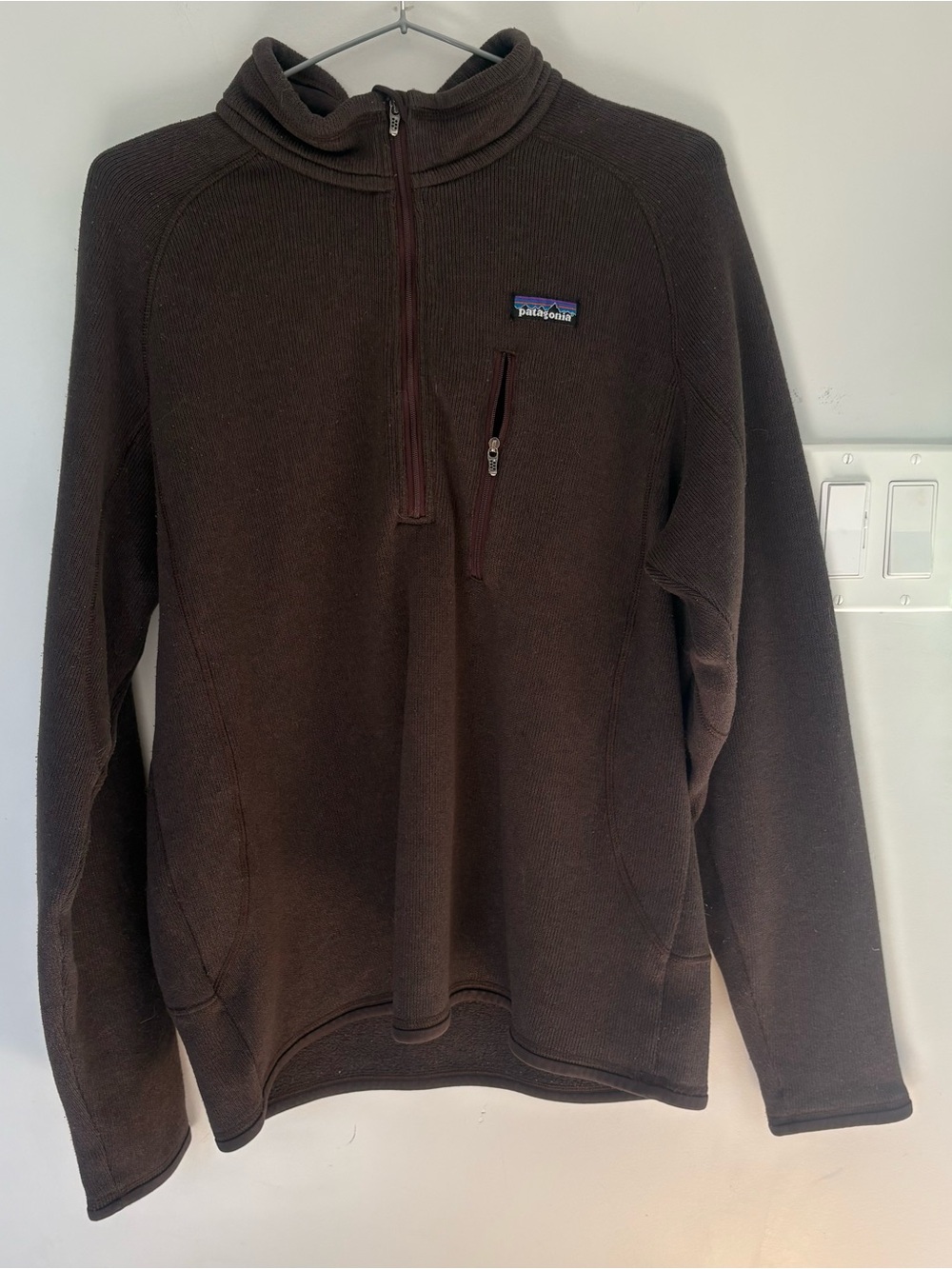 Patagonia Men’s Better Sweater Rib Knit 1/4 Zip Fleece Pullover Brown M